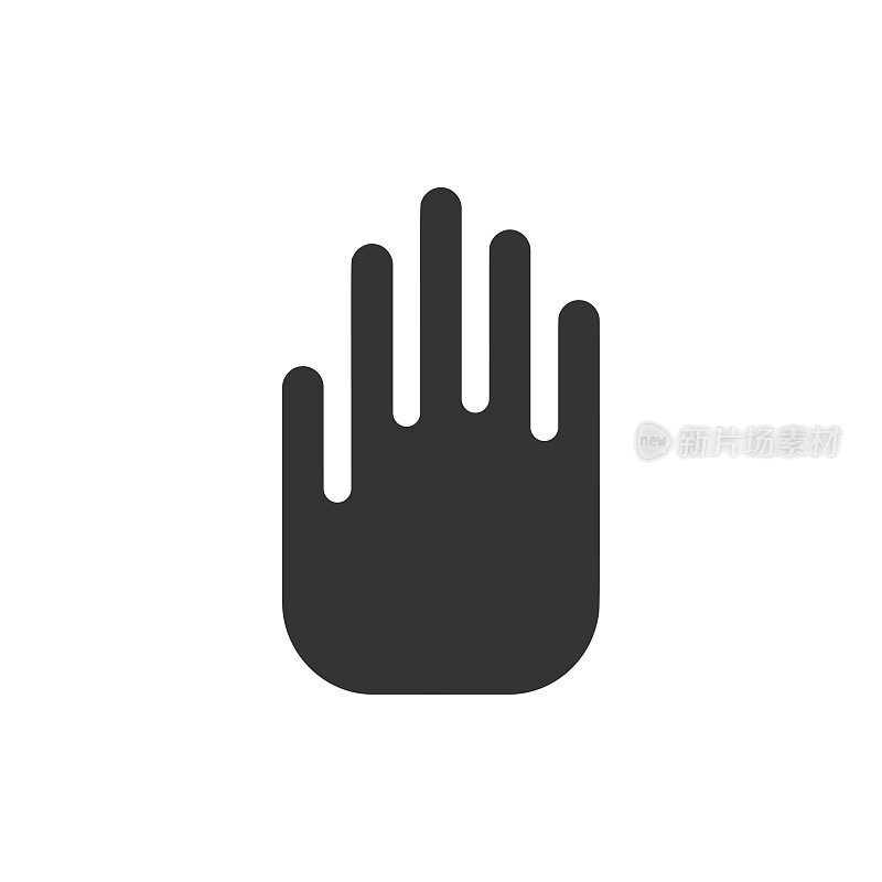Stop hand sign icon. Hand palm Icon.